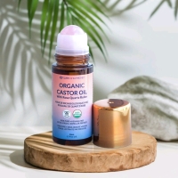 New QUEEN OF THE THRONES 100% Pure Extra Virgin Organic Castor Oil With Rose Quartz Roller - 50ml | EXP 02/2026