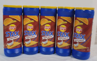 5 New LAYS Stax Mesquite Barbecue Potato Chips . Best Before 16 DEC 2025