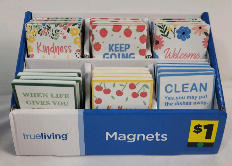 24 New TrueLiving Fridge Magnets . Each measures 2"&times;3"