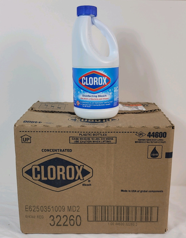 6 New Clorox Disinfecting Bleach . Six (6) 1.27L Bottles