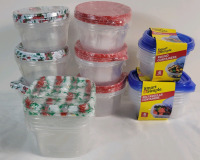 35 New Plastic Food Containers w/Lids .