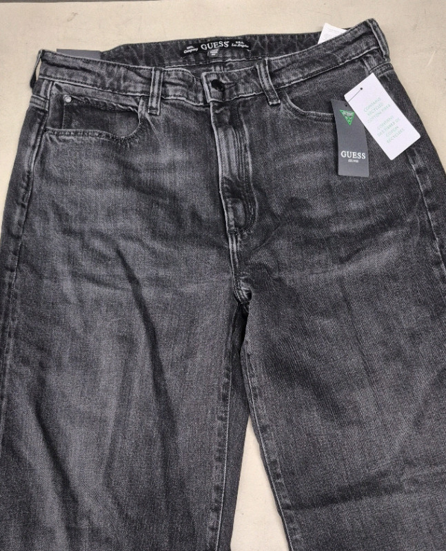 New Sz 32/32 Guess Wide Leg Black Jeans