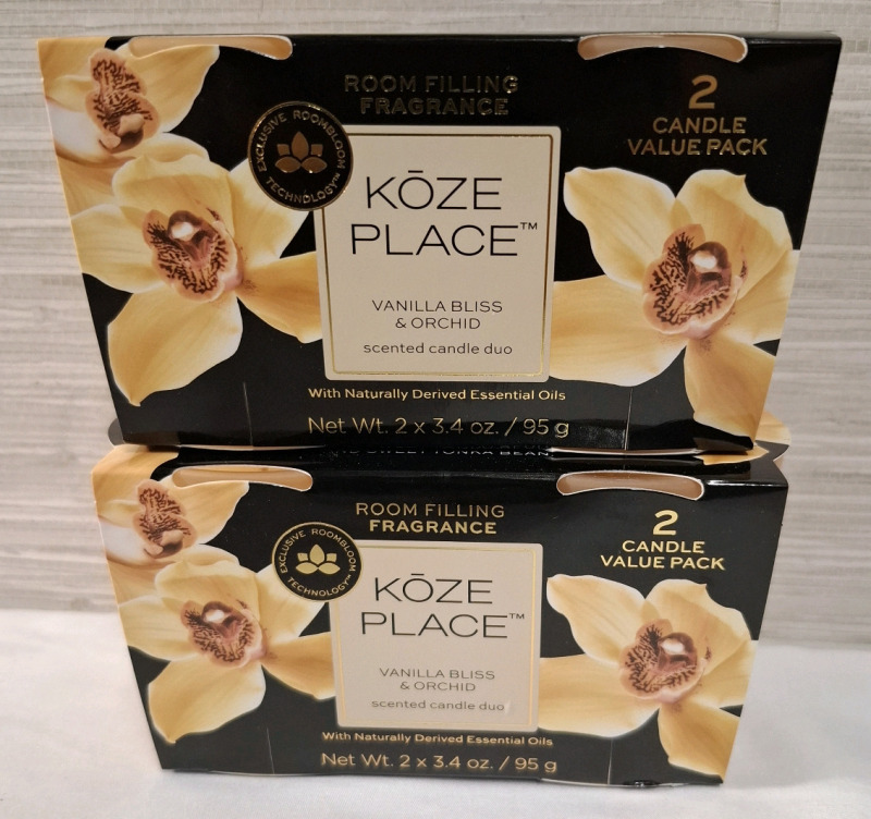2 New Koze Place Vanilla Bliss & Otghir Scented Candle Duos | Net WT 95g each