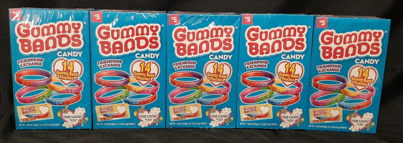 5 New Boxes of Gummy Bands (210g each, Best Before July 1st 2026)