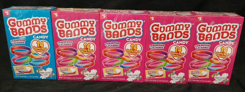 5 New Boxes of Gummy Bands (210g each, Best Before July 1st 2026)