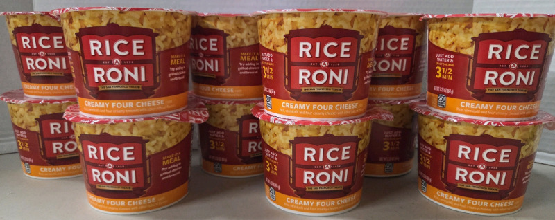 12 New Packs | RICE-A-RONI Creamy Four Cheese Microwavable Meals | 64g Ea. | BB: AUG/09/25