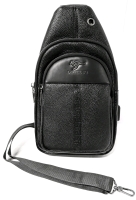 New Black PU Leather Sling Purse / Backpack / Purse - 7" &times; 2" &times; 12.5" Tall