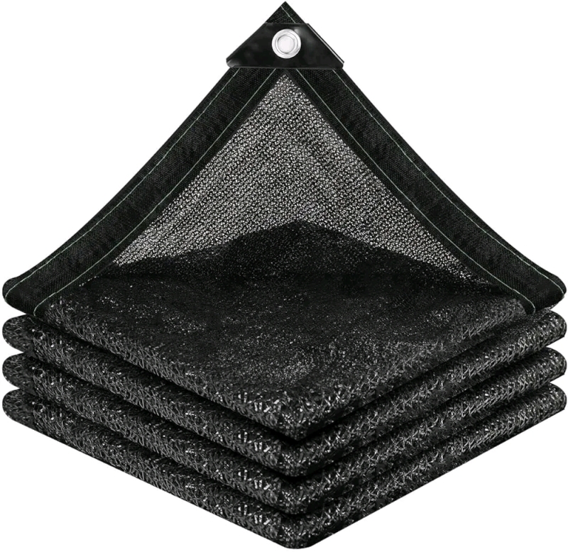 New - Sunblock 20ft&times;20ft Shade Cloth 70% Net Black Resistant Garden Shade Mesh for Plant Cover, Greenhouse, Chicken Coop, Kennels, Tomatoes Plants . Retail $62