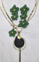 3 New | Modern Statement Jewelry Lot | Fun Floral Earrings w/ Necklaces & Classy Geometric Necklace