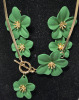 3 New | Modern Statement Jewelry Lot | Fun Floral Earrings w/ Necklaces & Classy Geometric Necklace - 2