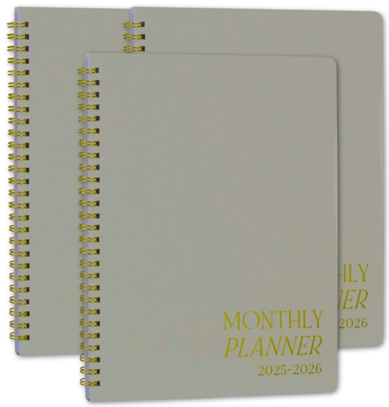 3 New ZICOTO 2025 / 2026 Spiral-Bound Monthly Planners / To Do List Notebook That Easily Organizes Your Tasks to Boost Productivity - Runs From January 2025 Until December 2026 | $105 Retail Value!