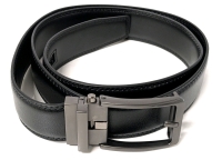 New 44" Long &times; 1.4" Wide (Fits 32 - 38) Vegan Leather Automatic Buckle Holeless Belt (Black)