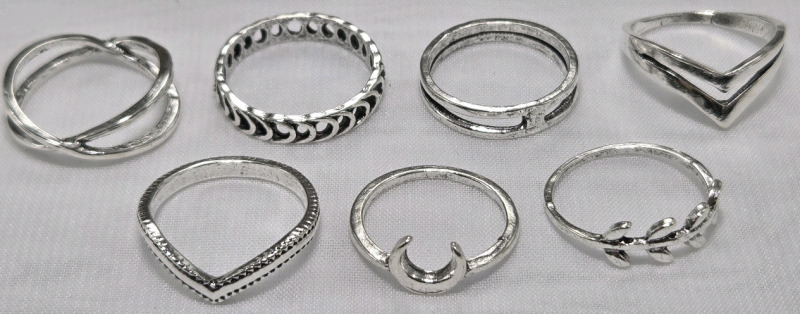 7 New | Size 9 Lovely Mystic Rings Set