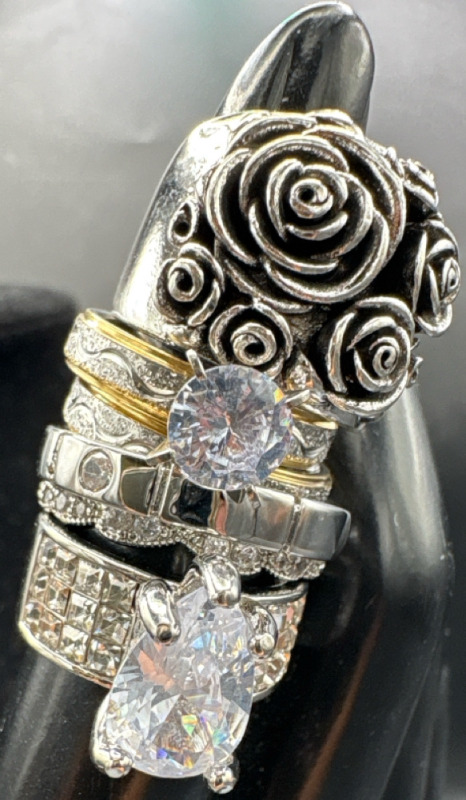 6 New Fashionable Ladies Finger Rings| Ring size 5-6 Approximately