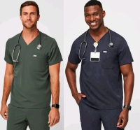 2 New Size Small Men's FIGS : Leon Three-Pocket Scrub Tops : Over $139 Retail Value!