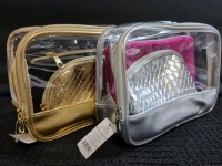 2 New Cosmetic Bag Set of 3, Largest Bag 10x7 inches