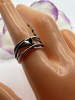 925 Sterling Silver 5 Band Ring Focal Heart Stamped Size 9 - 3
