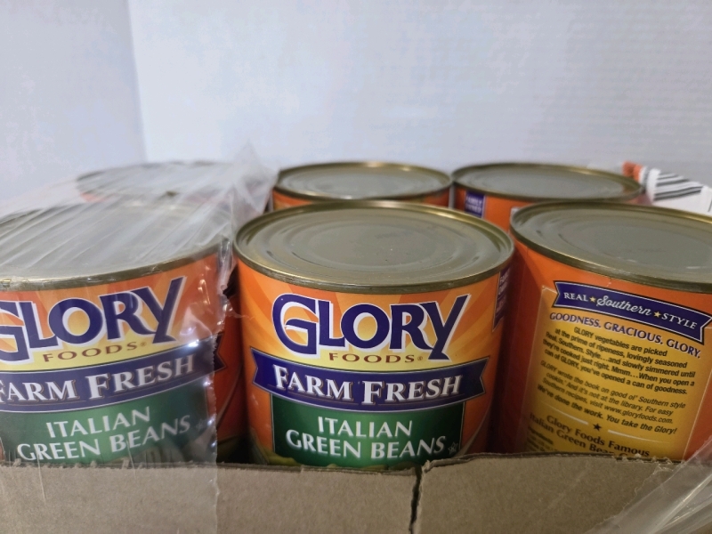 6 New | Glory Foods Farm Fresh Italian Green Beans | 1.75Lbs. Ea. | BB: 25/JUN/37