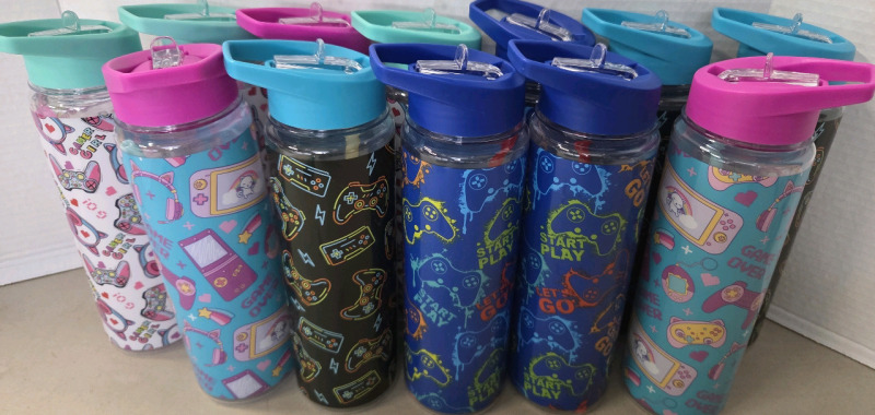 12 New | Gamer Themed 740mL Reusable Water Bottles