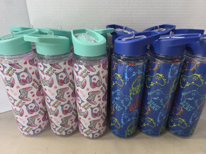 12 New | Gamer Themed 740mL Reusable Water Bottles