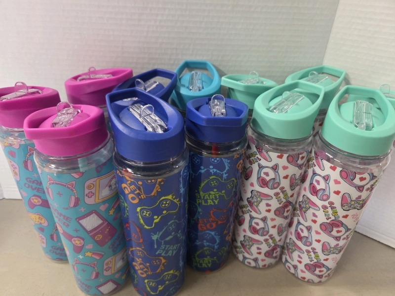 12 New | Gamer Themed 740mL Reusable Water Bottles