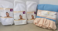 4 New | Microfiber Wrap Lot | Includes (3) Hair Towel Wraps & (1) 28" x 54" Bath Towel Wrap | All Machine Washable