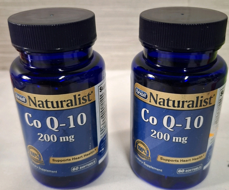 2 New Rexall Naturalist Co Q-10 200mg Bottles | 60 Softgels each | BB 08/2025