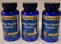 3 New Rexall Naturalist Super Papaya Enzyme Bottles | 90 Tablets each | BB 06/2025