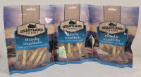 3-Packs New heartland Farms Munchy Dumbbells Dog Treats . 156g Bags . Best Before 07/31/2025