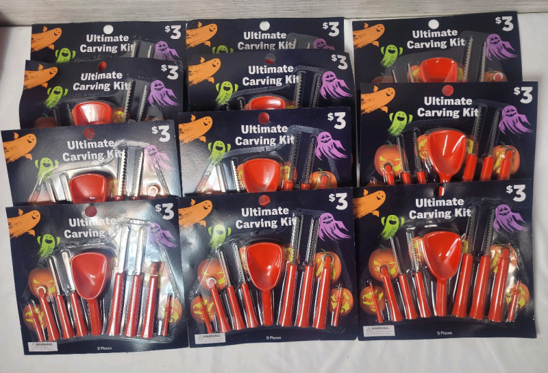 12-Packs New 9pc. Ultimate Pumpkin Carving Kits .