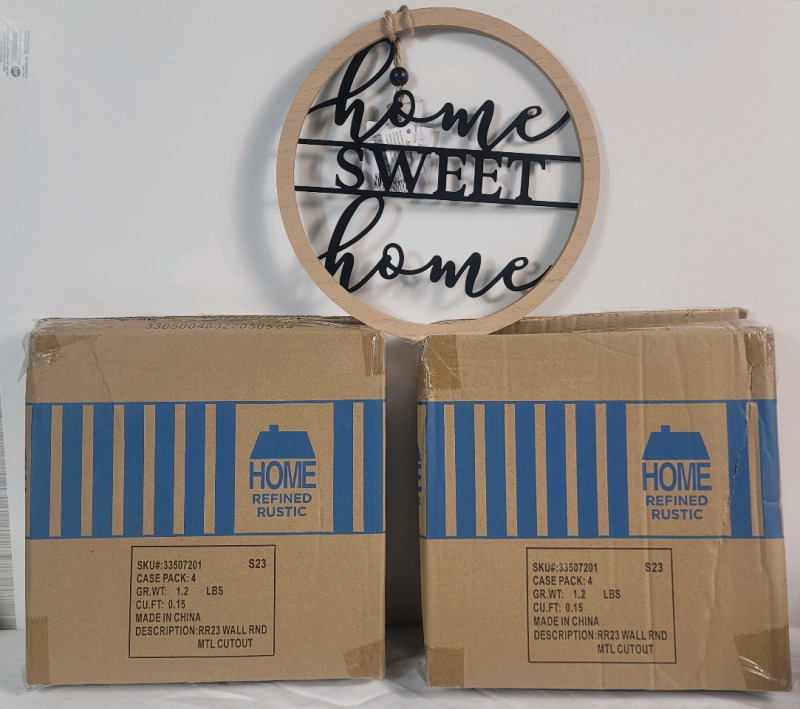 8 New Home Decor " Home Sweet Home " Wall Art . Measures 10" diameter