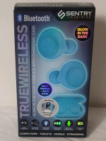 New - Sentry Industries Bluetooth TrueWireless Flow-In-The-Dark Earbuds w/Charging Case .