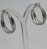 Elegant 925 Sterling Silver Pierced Earrings with Cubic Zirconia Approximately 1 inch drop Rhodium Plate stamped - 4
