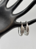 Elegant 925 Sterling Silver Pierced Earrings with Cubic Zirconia Approximately 1 inch drop Rhodium Plate stamped - 6