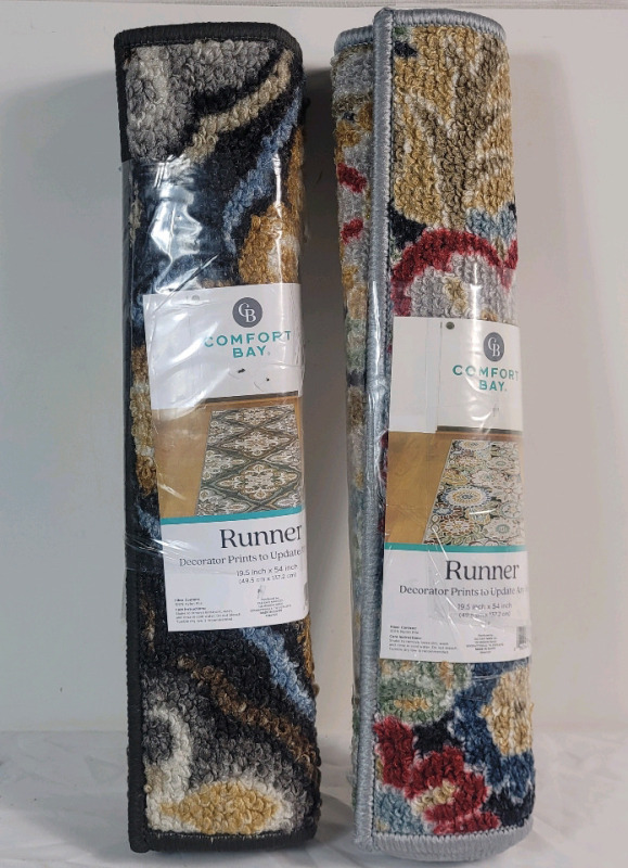 Two (2) New Comfort Bay Runner / Area Rugs . Each measures 19.5"&times;54"