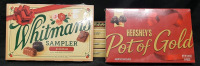4 New Whitmans Sampler Chocolate Boxes (228g each, Best Before April 2025) and Hershey's Pot of Gold Assorted Chocolates (4.29oz, Best Before May 5th 2025)