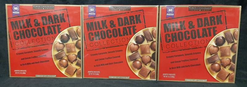 3 New Boxes of Elmer Milk & Dark Chocolate Collection Boxes (680g each, Best Before May 5th 2025)