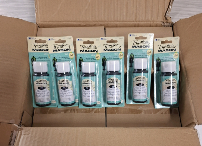 36 New in Box | Transform Mason Glass Enamels | Water Based Paint for Glass | 59ml each