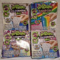 4 New Creative Kids Goozooka Slime Boxes | Boxes Includes- Glue, Glitters, Sodium Tetraborate Powder & Paint pots | 0.6g NT each