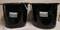 2 New Trueliving 17 Gallon Plastic Buckets | Measurements- 21.5" X 21.5" X 16.6"