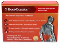 New BODY COMFORT 6-PC Reusable Therapeutic Warming Gel Heat Packs