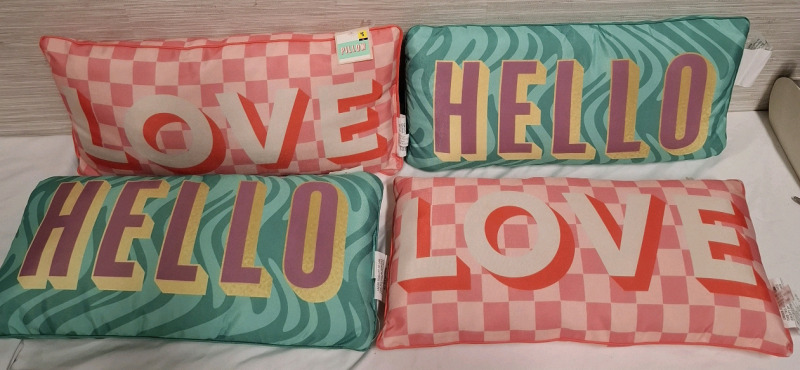 4 New Pillows | Material- 100% Polyester Fiber | Measurements- 10" X 20" each