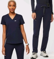 New Size SM/XS Reg Women's FIGS: Catarina One-Pocket Scrub Top & High Waisted Yola Scrub Pants | Over $130 Retail Value!