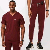 New Size Large/LG Reg Men's FIGS : Leon Three-Pocket Scrub Top & Tansen Jogger Scrub Pants | Retails Over $130