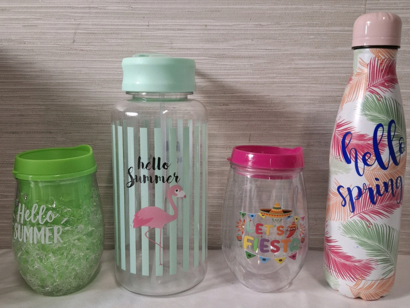 3 New Plastic Bottles/Tumblers and 1 New Steel Bottle | Tallest Bottle Size - 500ML
