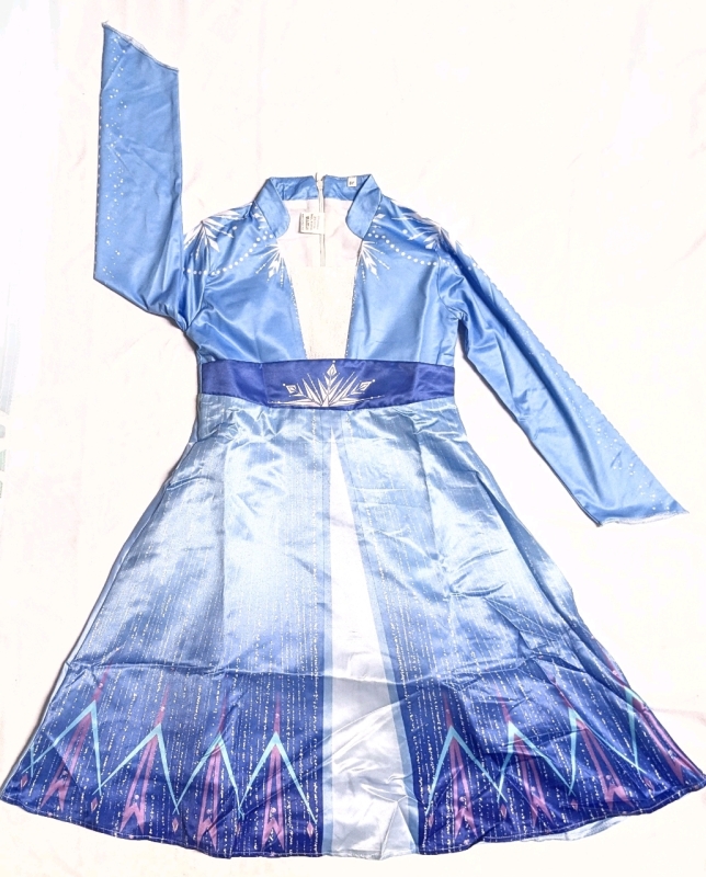 New Size 8Y Kids Frozen Elsa Ice Princess Dress-Up Silky Costume Dress