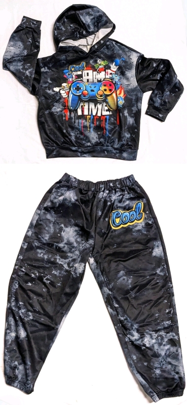 New Size 10Y Kids 2pc GAME TIME Hoodie & Elastic Waist Joggers Set