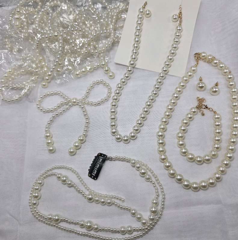 15+ New | Synthetic Pearl Lot | Includes Hair Accessories, Earrings, Necklaces & More!