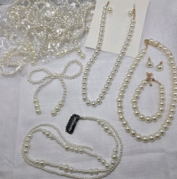 15+ New | Synthetic Pearl Lot | Includes Hair Accessories, Earrings, Necklaces & More!