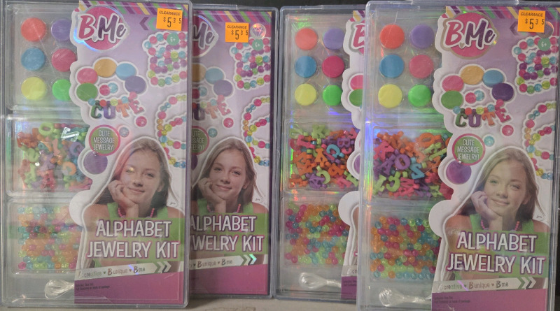 4 New | B.Me Alphapet Jewelry Kits | 53 Alphbet Beads, 10 Round Beads, 1 Basic Cord & 100 Classic Beads